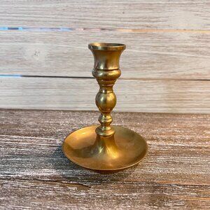 Small Vintage Solid Brass Candlestick | 4.5" Single Taper Holder